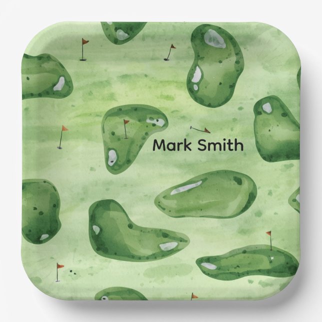 Plato De Papel Golf Course Paper Plates | Golf Party Tableware fo (Anverso)
