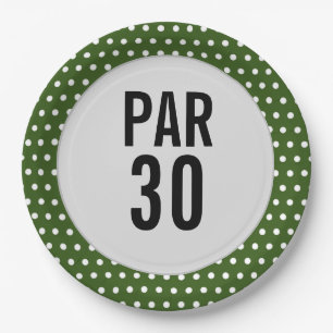 Plato De Papel Golf: cumpleaños 30 de polka dot golfer