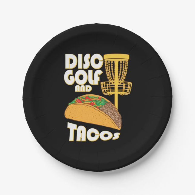 Plato De Papel Golf De Disco Y Tacos (Anverso)