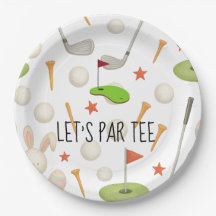 Golf Let's Par tee con bandera de golf en blanco v