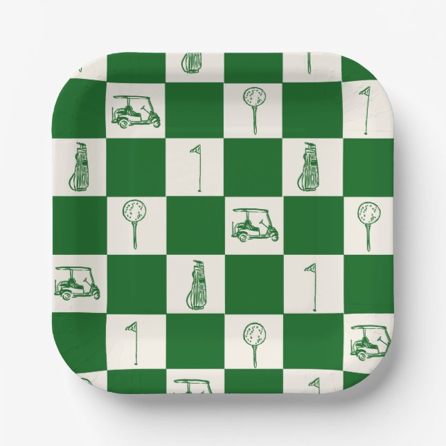 Plato De Papel Golf Par Tee (Anverso)
