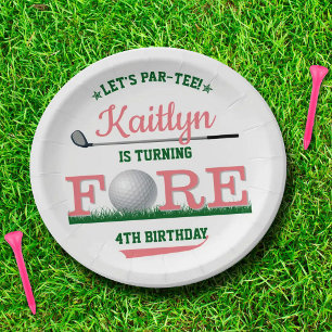 Plato De Papel Golf PAR-TEE 4º cumpleaños