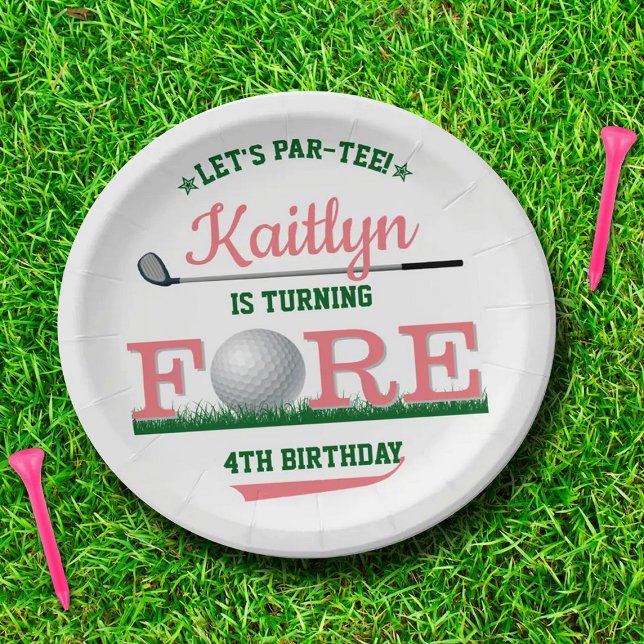 Plato De Papel Golf PAR-TEE 4º cumpleaños (Subido por el creador)