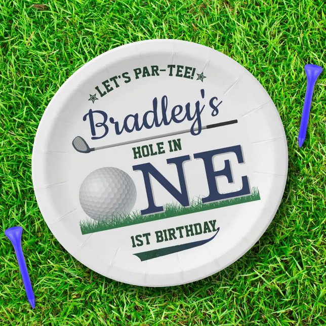 Plato De Papel Golf PAR-TEE Primer cumpleaños (Subido por el creador)