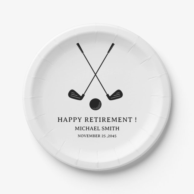 Plato De Papel Golf  Retirement Party  (Anverso)