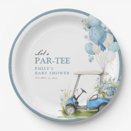 Plato De Papel Golf Vamos a Par-tir Chico Baby Shower