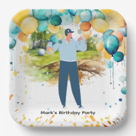 Plato De Papel Golfer Par Tee por Fiesta