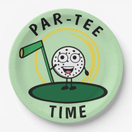 Plato De Papel Golfers Par-Tee Time