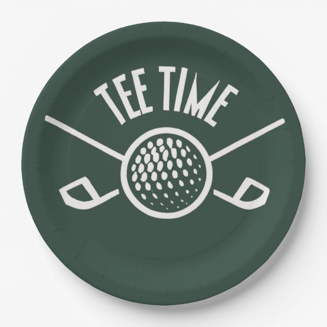 Plato De Papel Golfers Tee Time (Anverso)