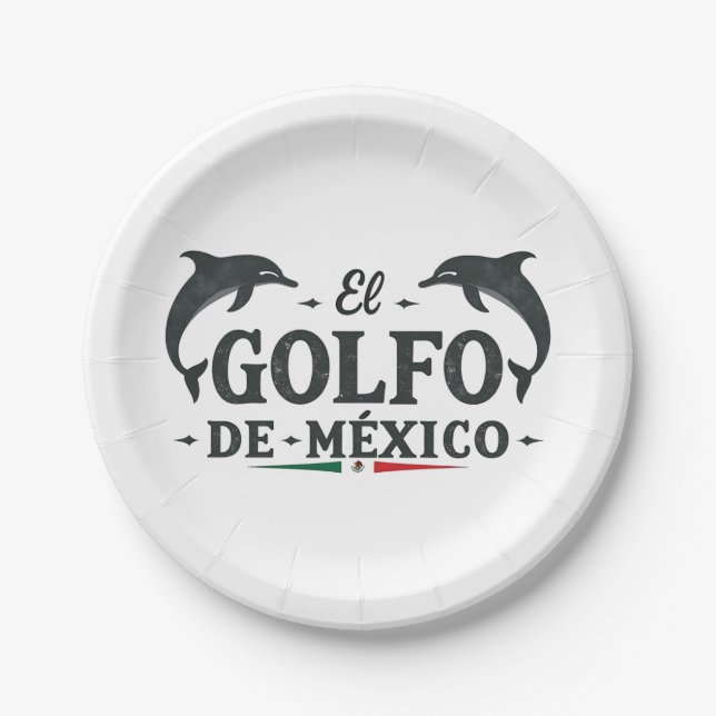 Plato De Papel Golfo Americano de México (Anverso)