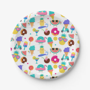 Plato De Papel Golosinas de helado de frutas de verano Tutti Frui