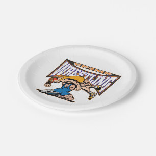 Plato De Papel Golpee ligeramente hacia fuera a los luchadores