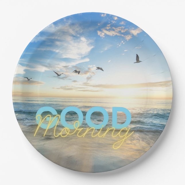 Plato De Papel Good Morning Blue Sky (Anverso)
