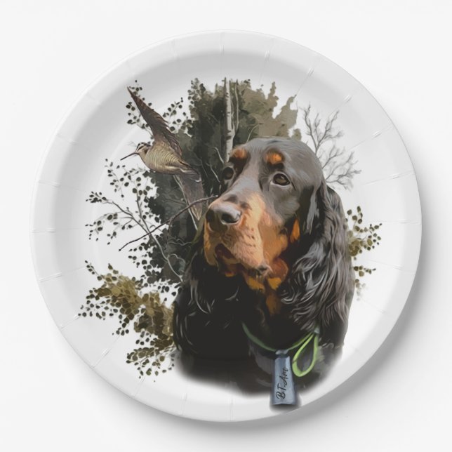Plato De Papel Gordon Setter (Anverso)