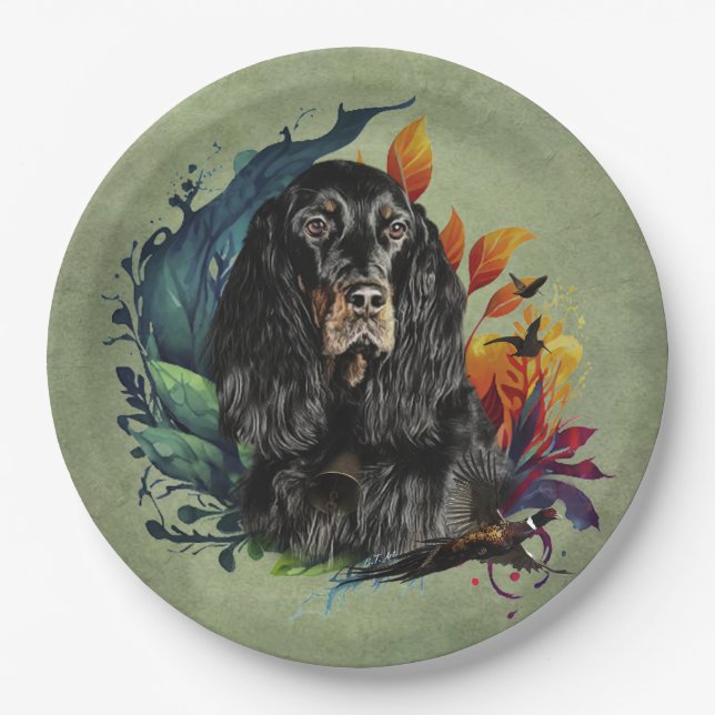 Plato De Papel Gordon Setter (Anverso)