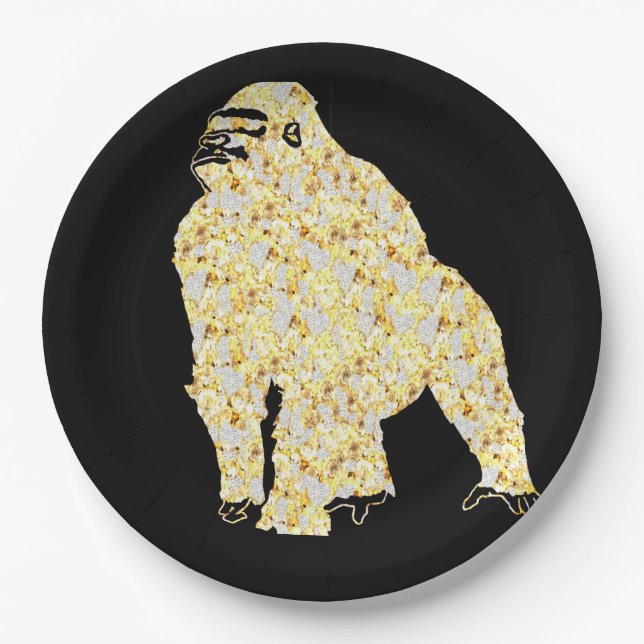 PLATO DE PAPEL GORILLA BLING (Anverso)
