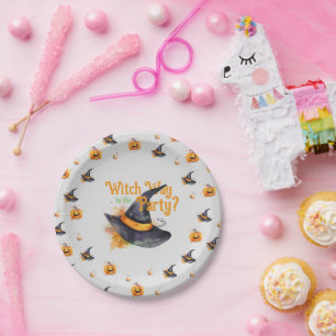 Plato De Papel Gorra de brujas Halloween