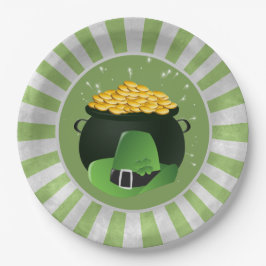 Plato De Papel Gorra de Pot o' Gold Leprechaun