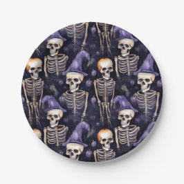 Plato De Papel Gorra de Skeleton Fiesta Halloween