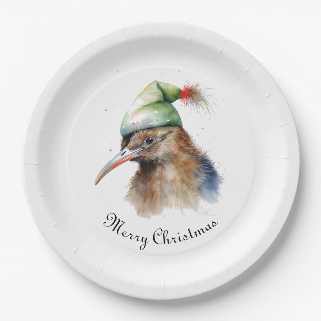Plato De Papel Gorra elfo Navidad, personalizado (Anverso)