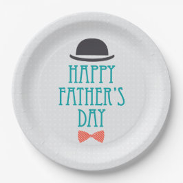Plato De Papel Gorra feliz del día de padre y placa de papel de