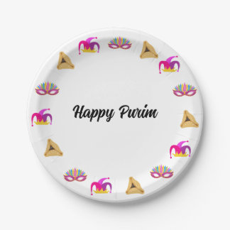 Plato De Papel Gorra Purim Masquerade y placa de papel Hamentashe
