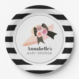 Plato De Papel Gorra Rosa Derby Style Big Pink Baby Shower