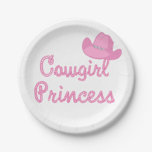 Plato De Papel Gorra rosa Fiesta Princesa de Oeste