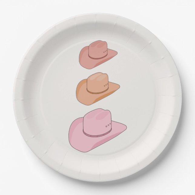 Plato De Papel Gorras Cowboy (Anverso)