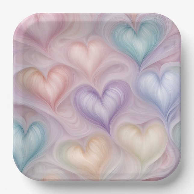Plato De Papel Gossamer Hearts (Anverso)