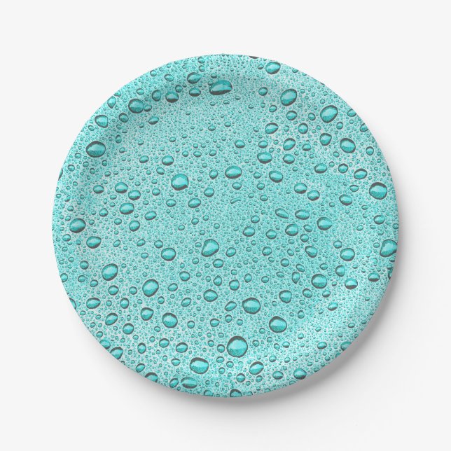 Plato De Papel Gotas acuáticas (Anverso)