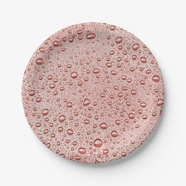 Plato De Papel Gotas de agua de naranja (Anverso)