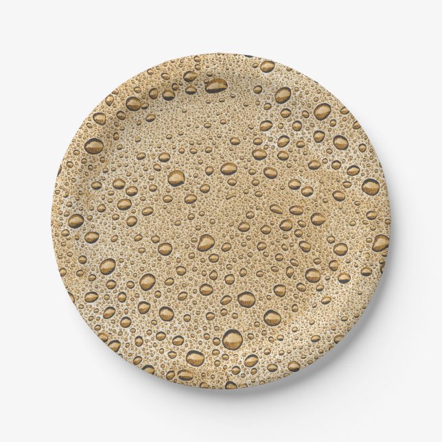 Plato De Papel Gotas de agua de oro (Anverso)