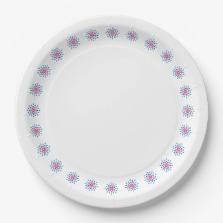 Plato De Papel Gotas de lágrimas azules, púrpuras y rosas