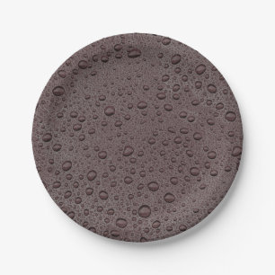 Plato De Papel Gotas marrones de agua