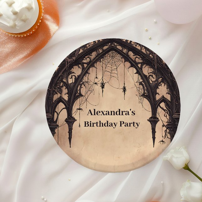 Plato De Papel Gothic Arch Midnight Birthday (Subido por el creador)