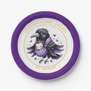 Plato De Papel Gótico Bebé Chica ducha entregada por Crow Gracias