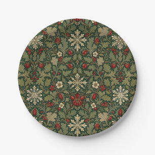 Plato De Papel Gótico Botánico Oscuro Victoriano William Morris