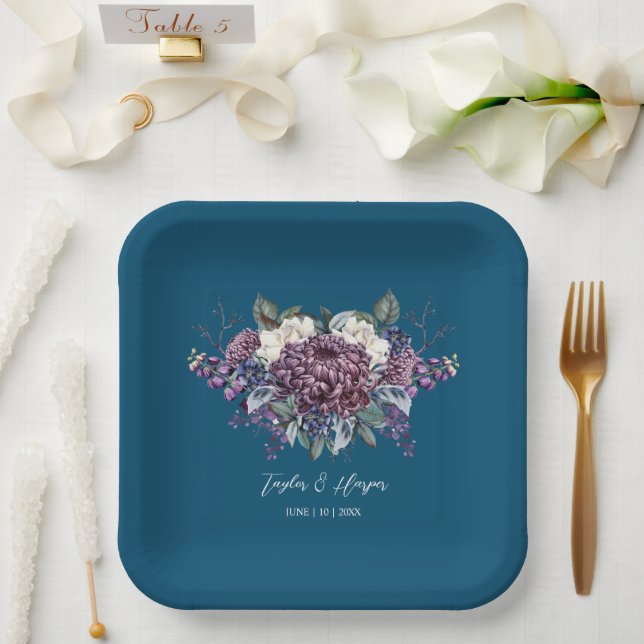 Plato De Papel Gótico estético oscuro Boda Bouquet (Boda)