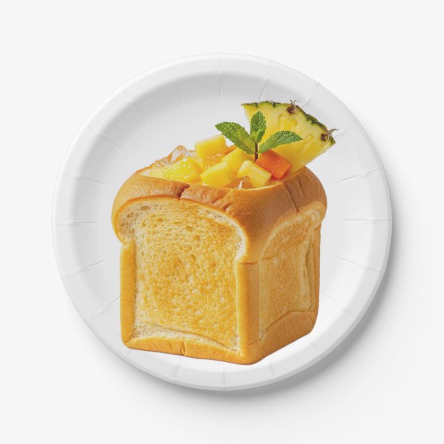 Plato De Papel Gourmet Artisan Baked Bread Pineapple Sculpture (Anverso)