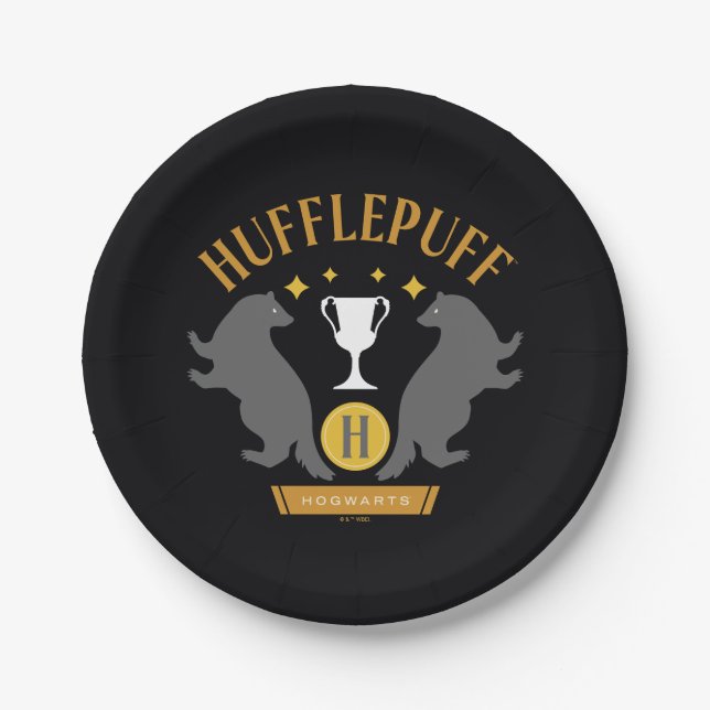 Plato De Papel Grabador HUFFLEPUFF™ y gráfico del Orgullo de la C (Anverso)