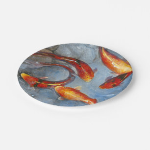 Plato De Papel Graceful Koi I