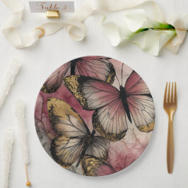Plato De Papel Gracia de mariposa