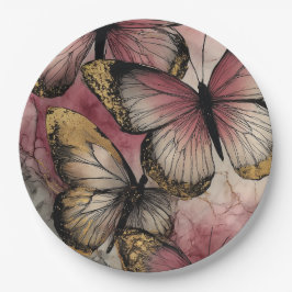 Plato De Papel Gracia de mariposa