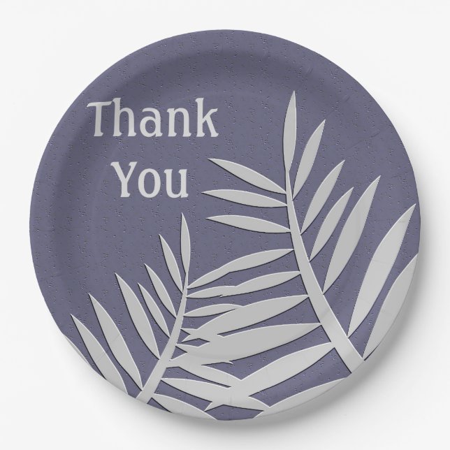 Plato De Papel Gracias Apreciación Púrpura Leaf Silhouette (Anverso)