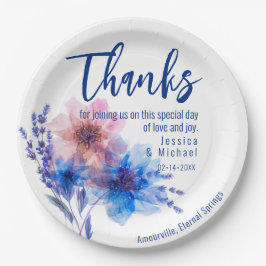 Plato De Papel 💍 Gracias Cornflowers y Lavender