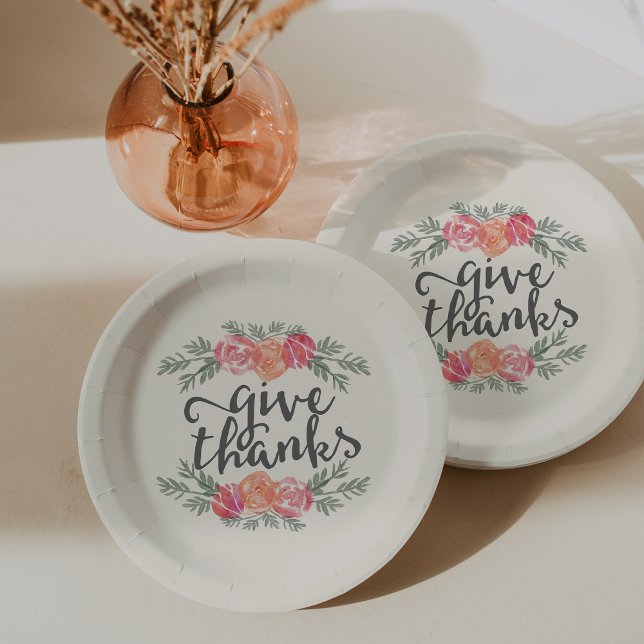 Plato De Papel Gracias | Día de Acción de Gracias Floral de Marfi (Subido por el creador)