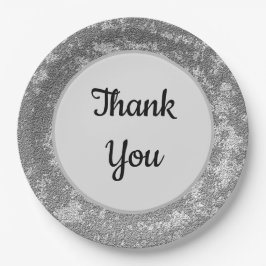 Plato De Papel Gracias Elegante Gray White Marble Apreciación