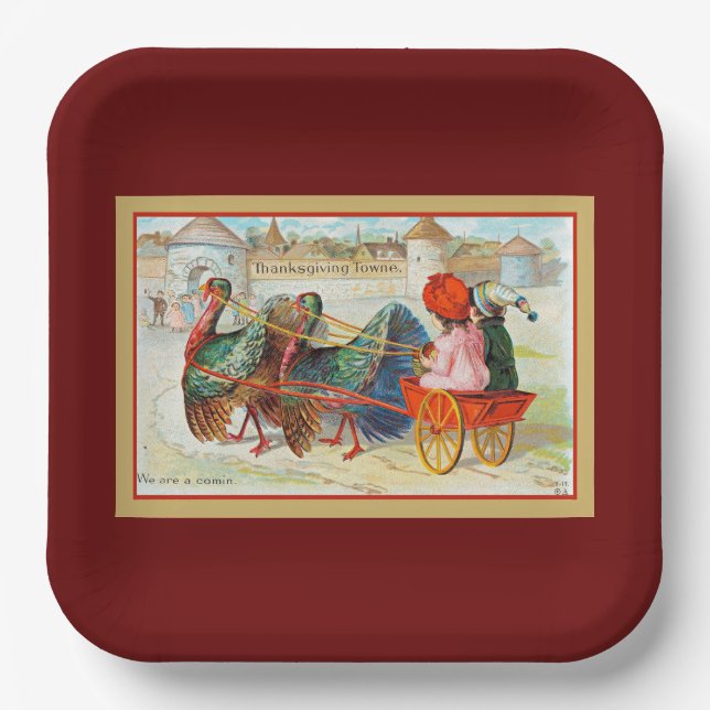 Plato De Papel ¡Gracias Hacia La Acción De Gracias, Saludos! (Anverso)