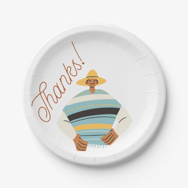 Plato De Papel Gracias por las placas (Anverso)